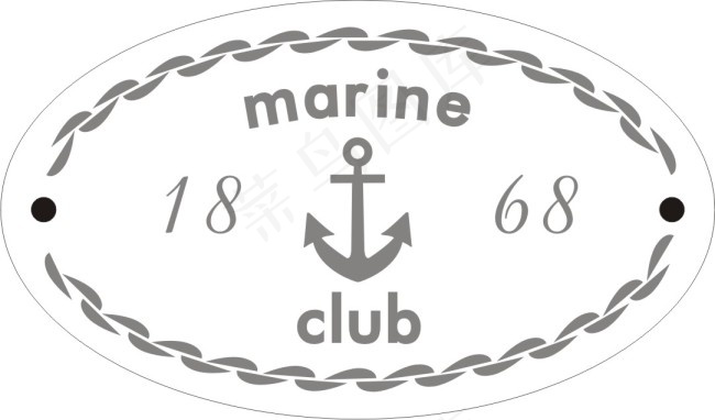 海洋文字图案铁皮铭牌设计