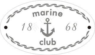 海洋文字图案铁皮铭牌设计