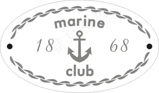 海洋文字图案铁皮铭牌设计