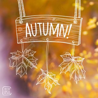 手绘秋季吊牌背景矢量素材