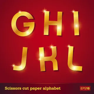金纸字母矢量艺术03