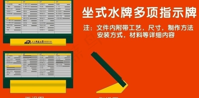 某大学附属中学多项指示牌图片