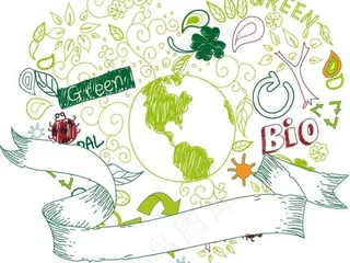 地球卡通环保背景图片