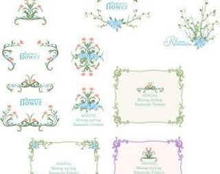 韩国植物花边边框矢量图22