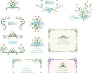 韩国植物花边边框矢量图22