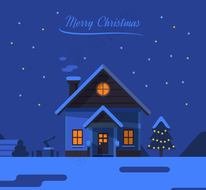 圣诞背景与白宫森林