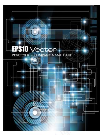 蓝色科技感背景矢量素材