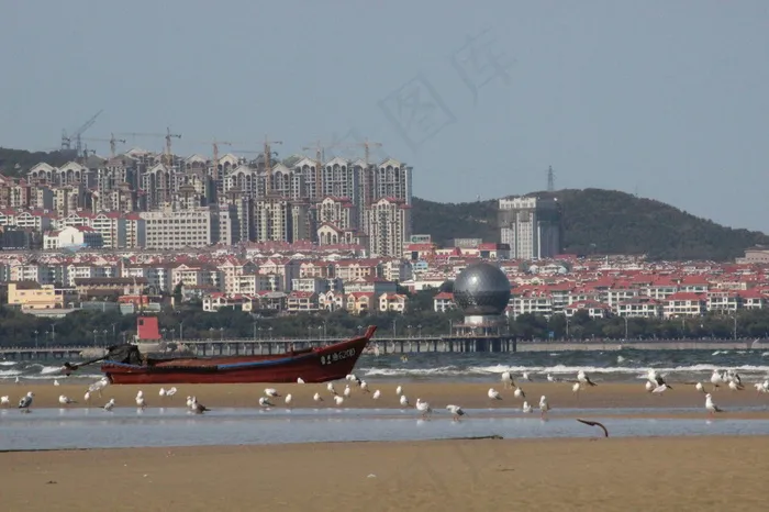 烟台城市与海图片
