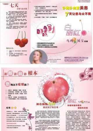 白丽红三折页图片