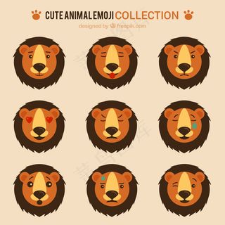 卡通狮子矢量设计