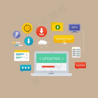 扁平化电脑软件更新图标