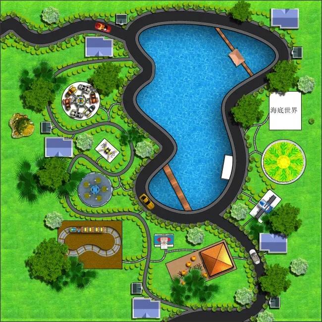 游乐园图纸1-Model2(2207X2207(DPI:300))psd模版下载