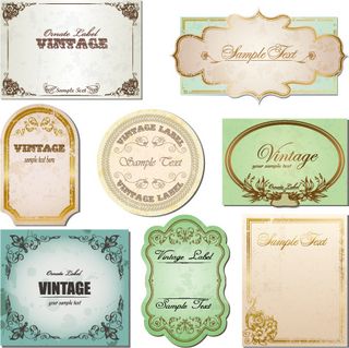 怀旧矢量做旧标签