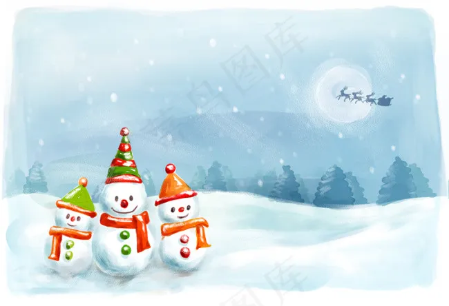 冬天里的雪人psd模版下载