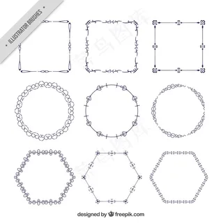 手绘几家装饰相框