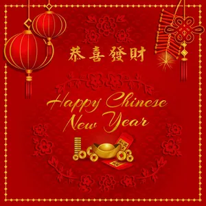 新年灯笼鞭炮背景