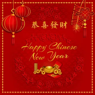 新年灯笼鞭炮背景