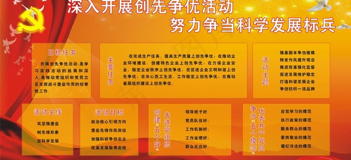 党建宣传图片cdr矢量模版下载