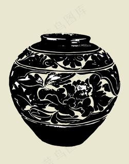 青花瓷花瓶（黑白）