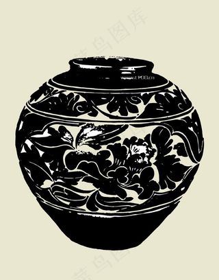 青花瓷花瓶（黑白）