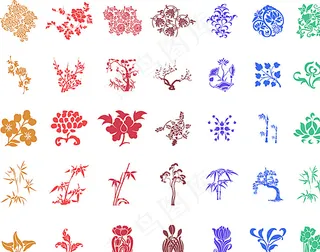 中国传统花竹图案图片