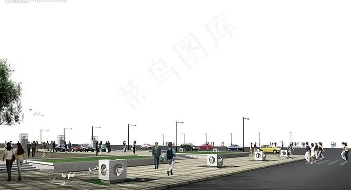 广场绿化环境设计104图片psd模版下载
