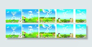 简笔运动墙体画