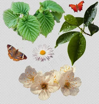 树叶动物素材免扣