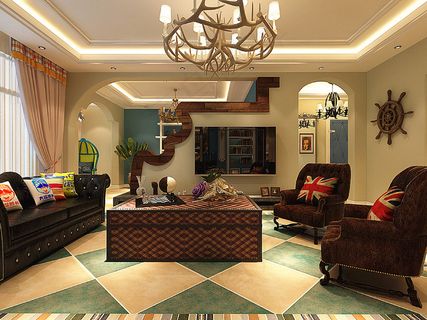 南郡香醍雅诺二期 美式风格装修效果...