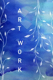 蓝色水彩背景手绘树叶PSD分层素材