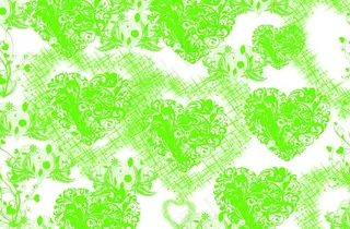 心型花纹绿色图片