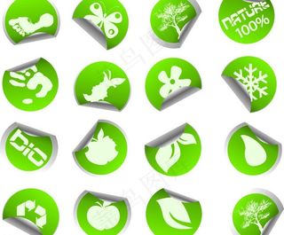 绿色环保标签图片