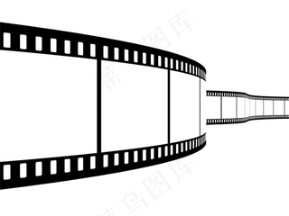 手绘黑色几何动感电影胶片