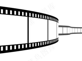 手绘黑色几何动感电影胶片