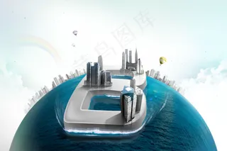 创意水上建筑免费下载