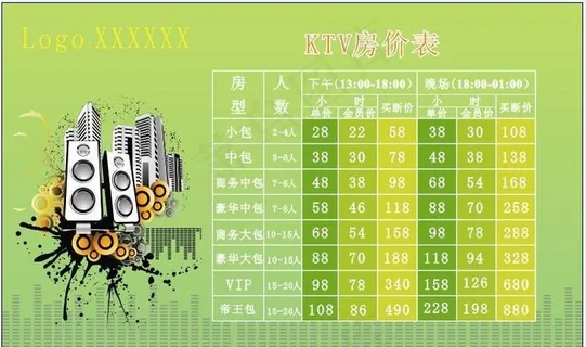ktv价格表海报图片
