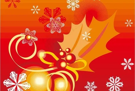 时尚冬季花纹背景矢量图074