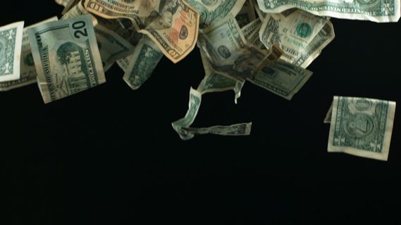 缓慢下降的货币存量的录像 视频免费...