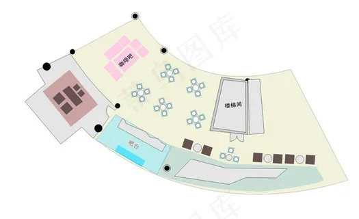 咖啡吧平面效果图图片