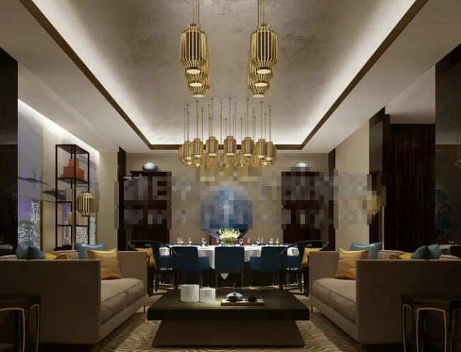 酒店大包厢效果图模板下载