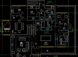 单栋别墅一层平面 五室四厅五卫