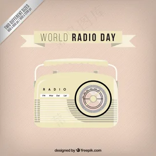 老式可爱的收音机背景