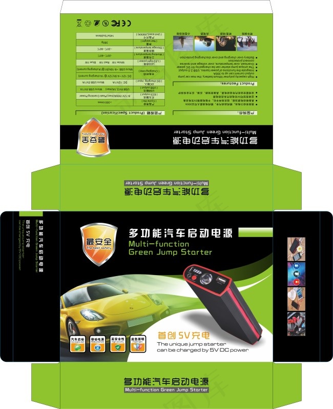 汽车点火电源包装设计cdr矢量模版下载
