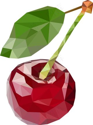 多边形樱桃晶格化画樱桃