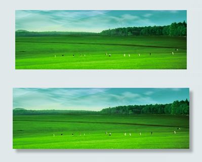 大草原清新背景banner　