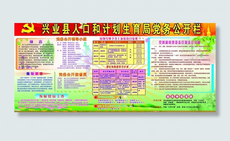 计生党务公开栏图片(6724X3362(DPI:70))psd模版下载