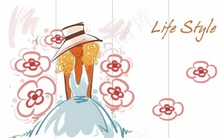 漂亮女人移门花纹