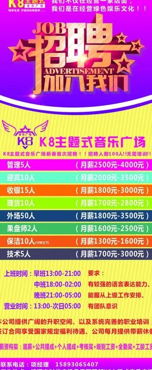 ktv 招聘展架图片