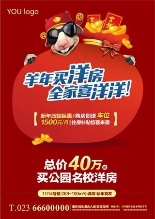 地产羊年买房喜洋洋形象