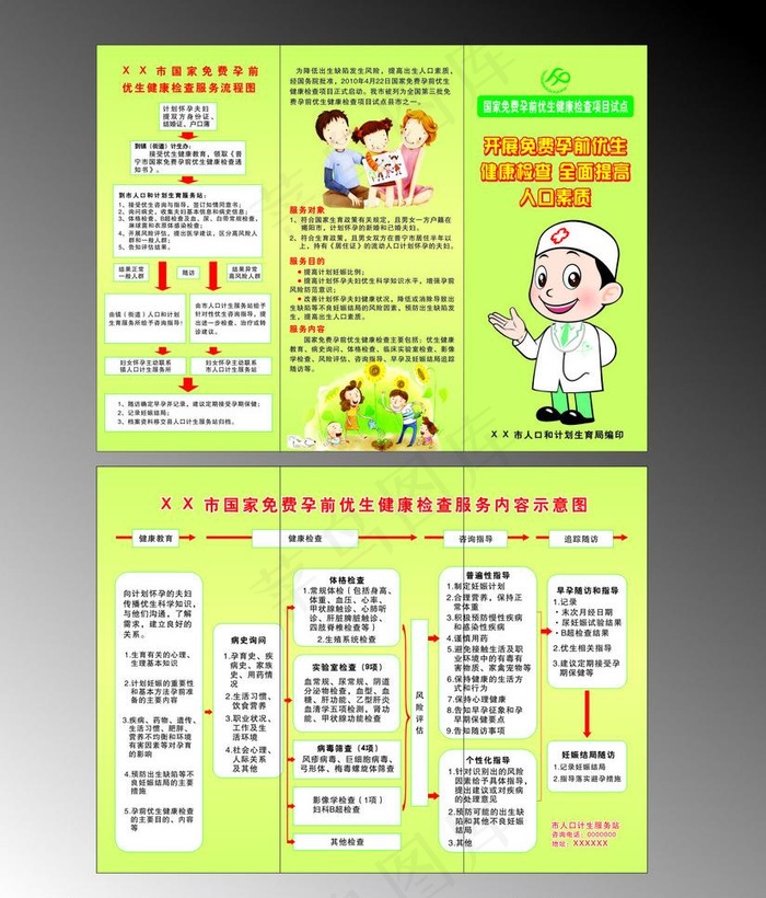 优生优育三折页图片cdr矢量模版下载